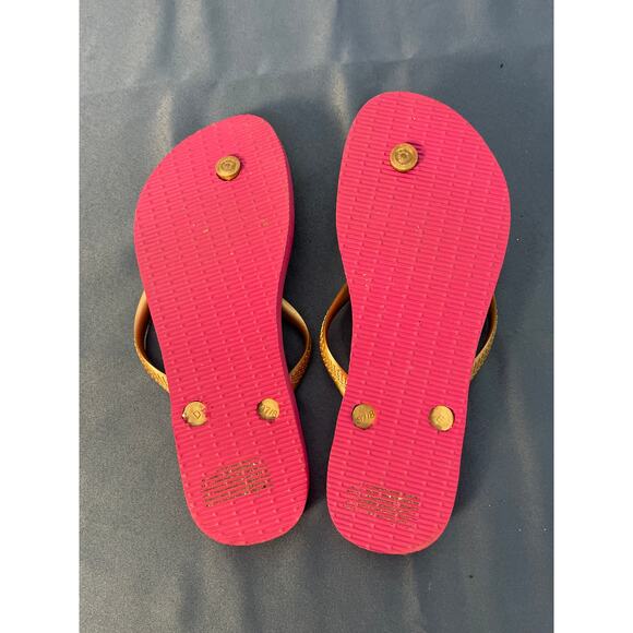 Havaianas Flower Print Flip Flops Color Pink Size 8 - Picture 10 of 12
